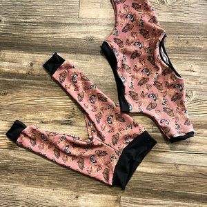 Handmade crop top with leggings lounge set